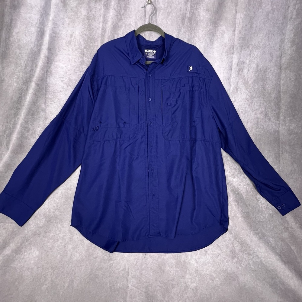 Reel Legends Saltwater Performance Vented Fishing Shirt Men's XL Blue